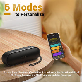 Tribit XSound Plus 2 stereo teaming for seamless wireless sound.