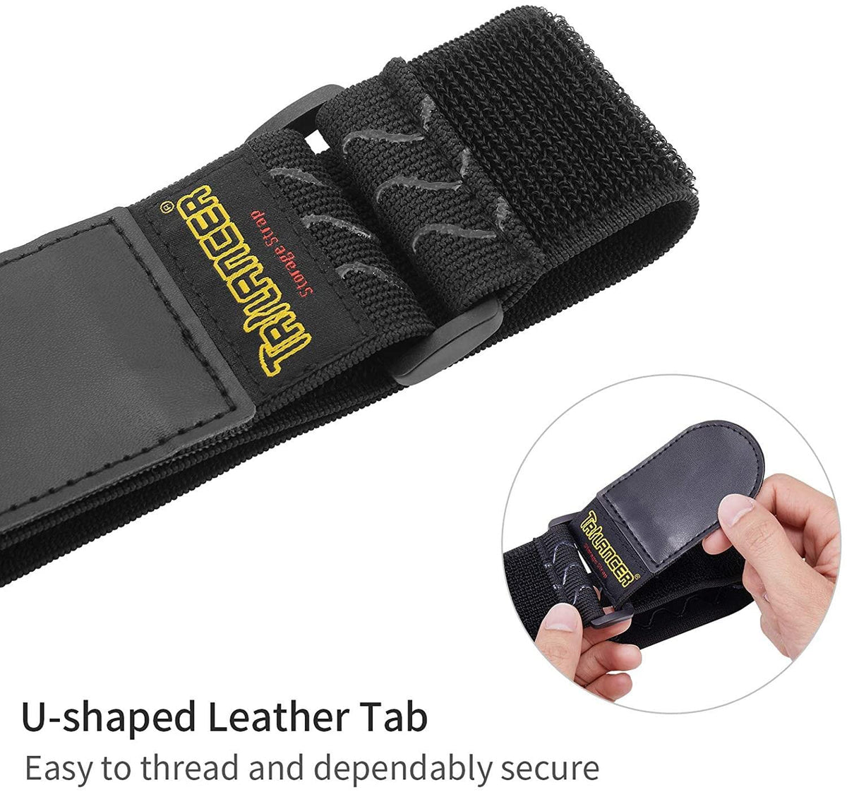 Trilancer boat storage strap keeps gear neatly stowed.