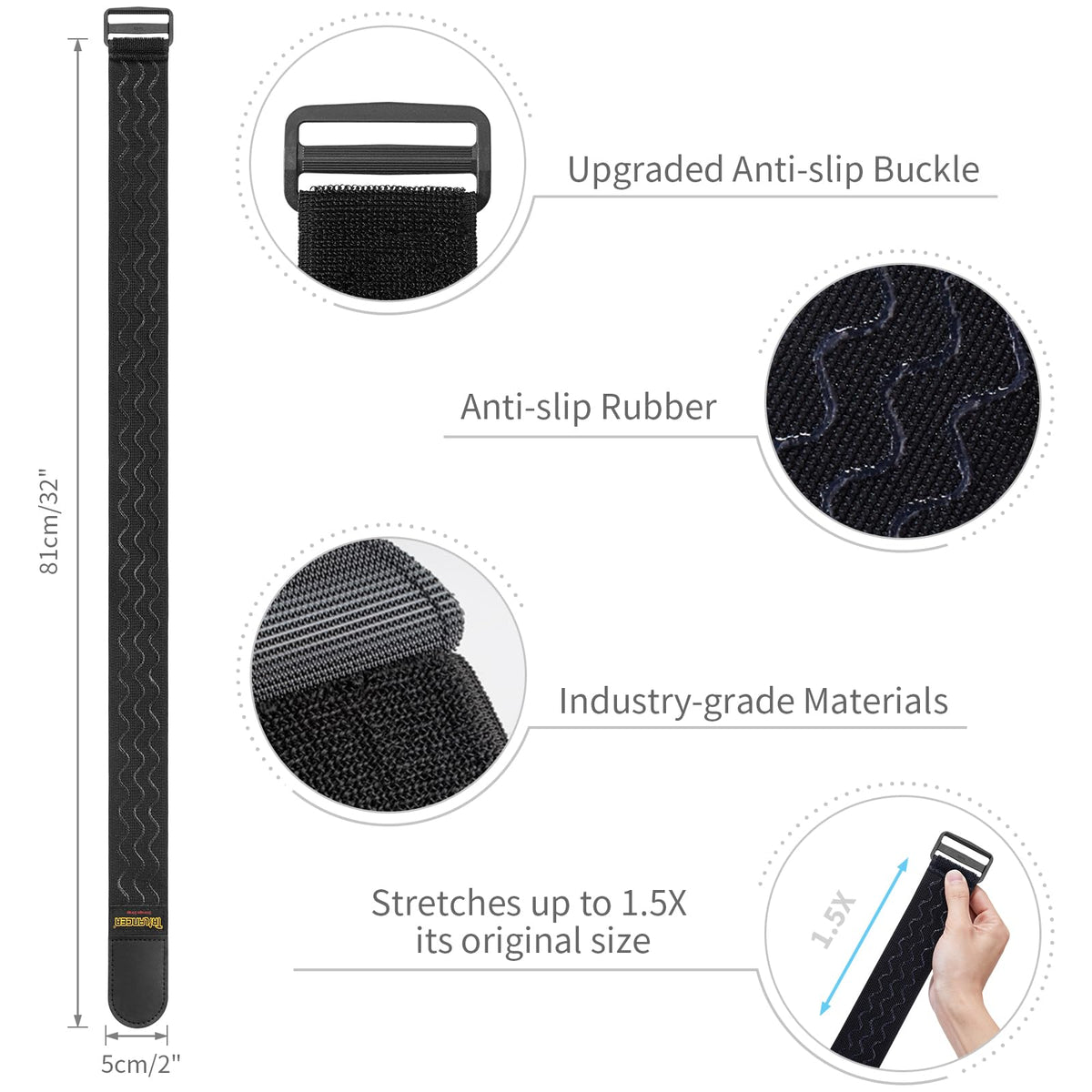 Trilancer cinch straps with anti-slip silicone provide stable holds.