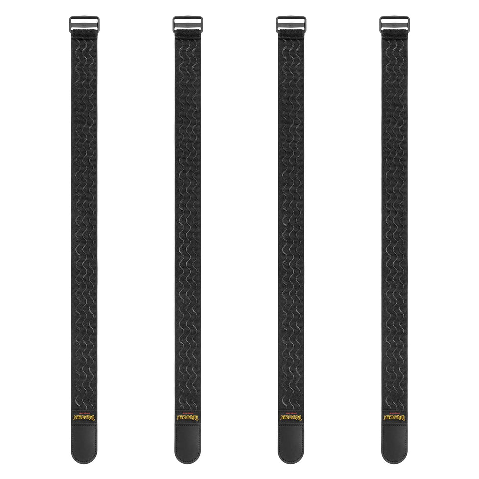 Trilancer Elastic Cinch Straps with anti-slip buckle securely organize large bundles.