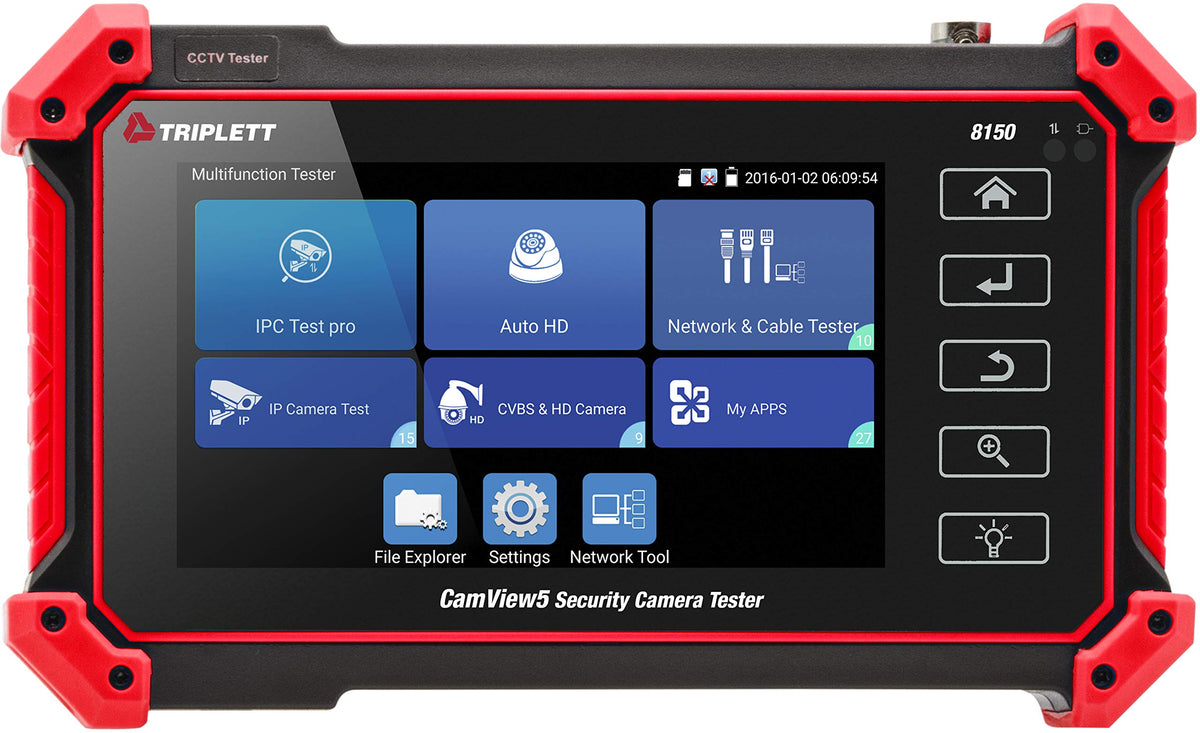 Triplett CamView IP Pro 5in front view, compact and field-ready for CCTV testing