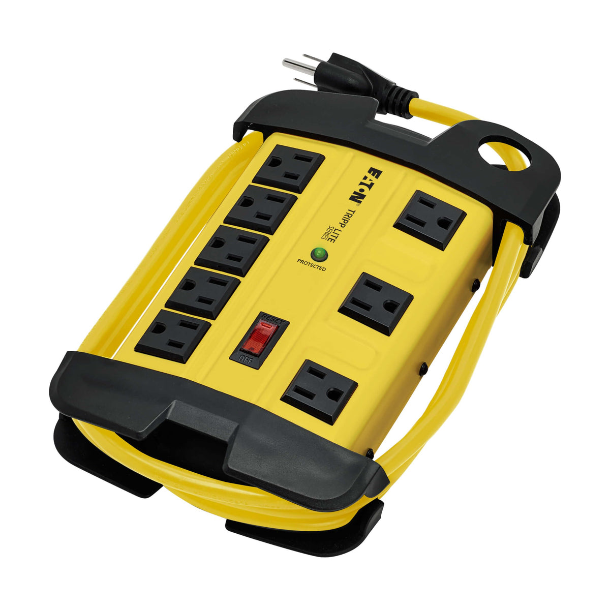 TRIPP LITE 25ft grounded cord and plug detail offering extended reach and safety