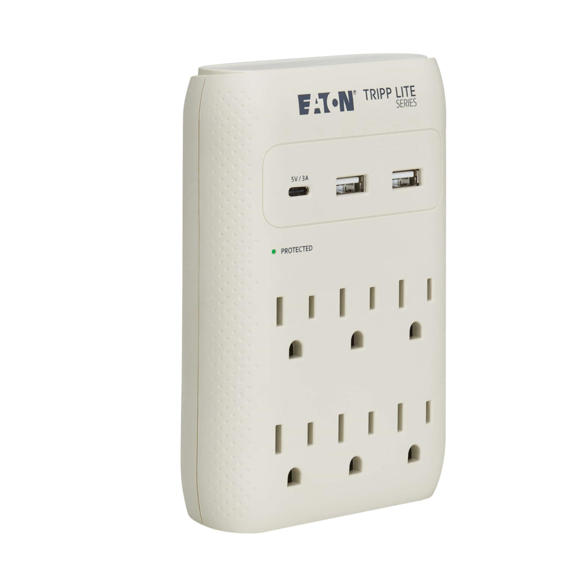 TRIPP LITE Eaton SK60C wall surge protector front view with 6 outlets for clutter-free power