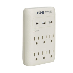 TRIPP LITE Eaton SK60C wall surge protector front view with 6 outlets for clutter-free power