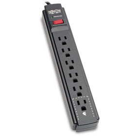 Tripp Lite front view showing six outlets and compact housing for convenient protection