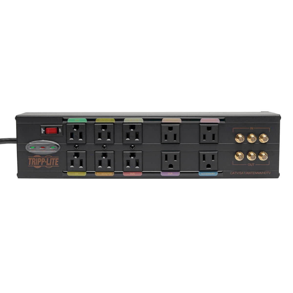 TRIPP LITE HT10DBS 8ft cord offers flexible reach for distant outlets.