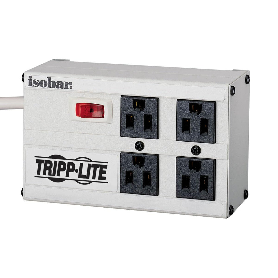 TRIPP LITE IBAR4-6D outlets with isolated banks reduce cross-device interference.