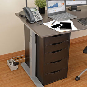 Easy mounting options keep the power strip accessible yet tucked away.