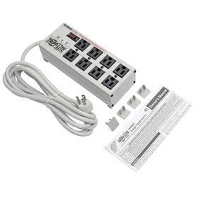 TRIPP LITE Isobar8 Ultra 12ft cord enables flexible under-desk placement.
