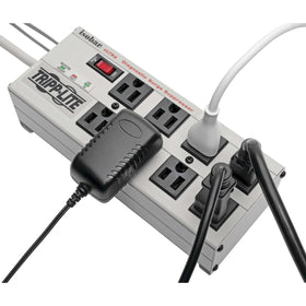 TRIPP LITE Isobar8 Ultra eight outlets accommodate bulky adapters in busy spaces.