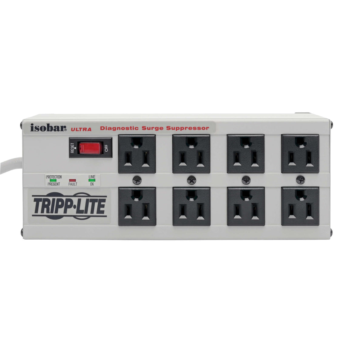 TRIPP LITE Isobar8 Ultra wall-mount-ready design keeps cables tidy.