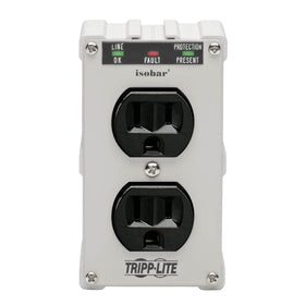 TRIPP LITE on a workbench with tools showing protected AV and workshop equipment