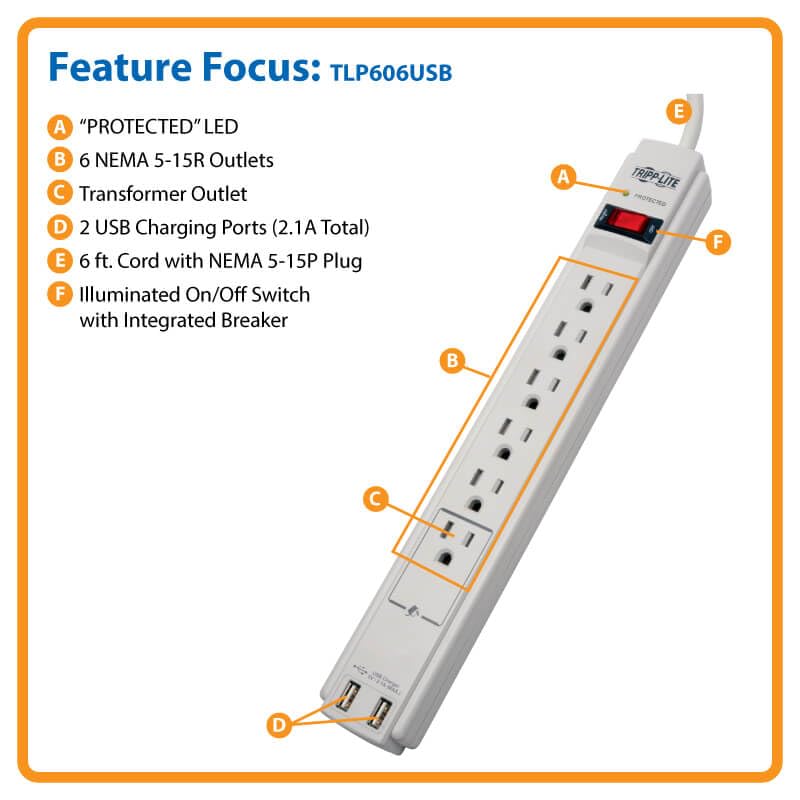 TRIPP LITE mounted under desk showing tidy installation advantage