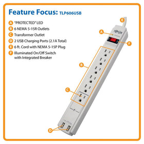 TRIPP LITE mounted under desk showing tidy installation advantage