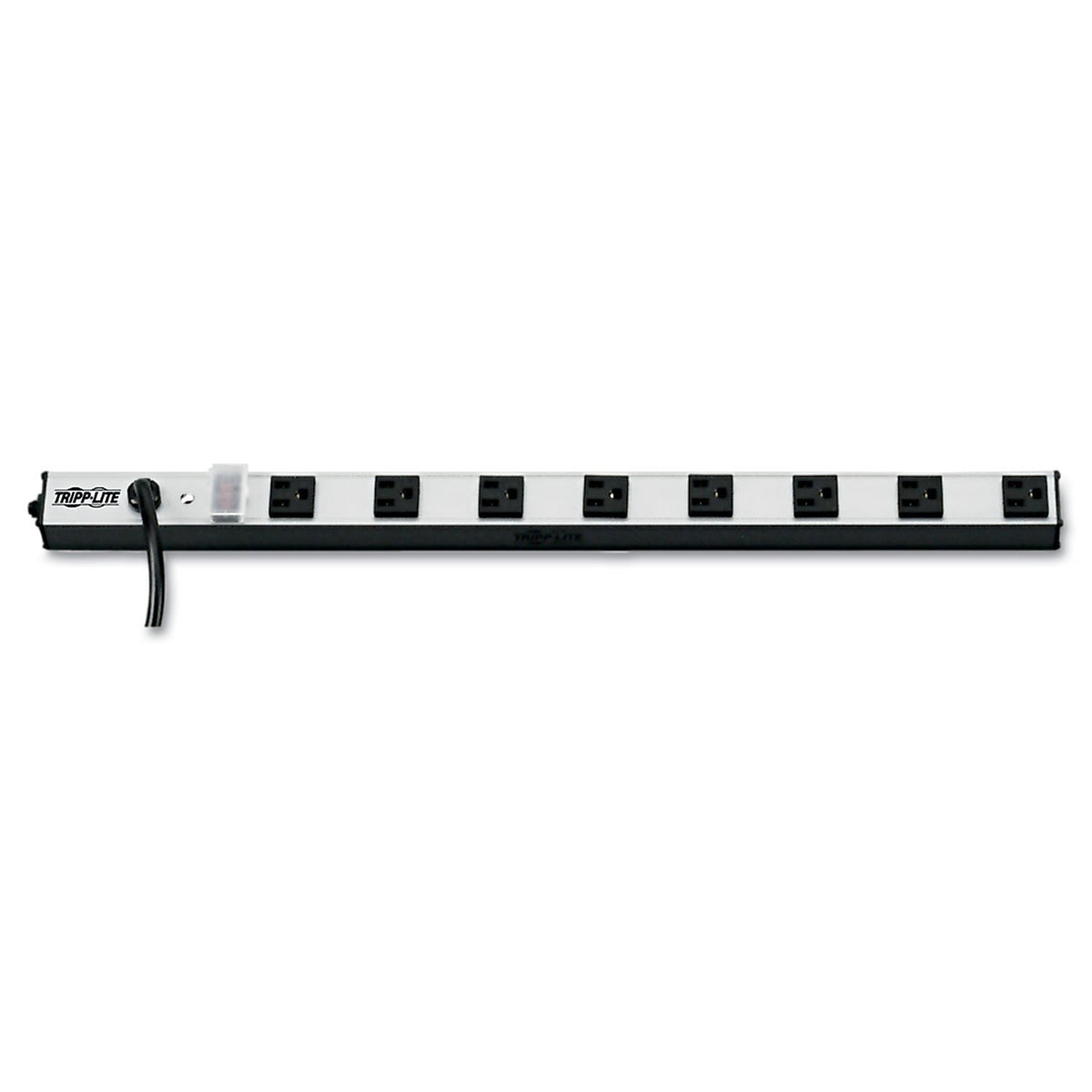Tripp Lite PS2408 eight-outlet power strip with 15 ft cord ideal for versatile mounting and safe operation.