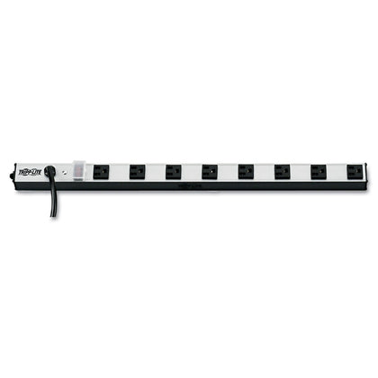 Tripp Lite PS2408 eight-outlet power strip with 15 ft cord ideal for versatile mounting and safe operation.