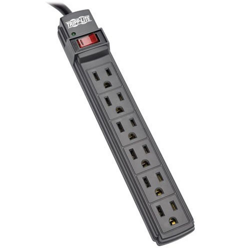 Tripp Lite PS66B front view showing six outlets and compact housing for organized power