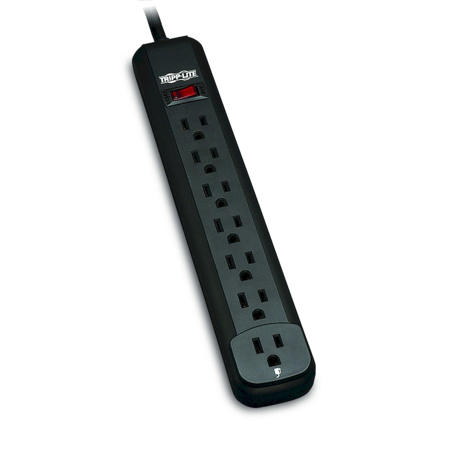 Tripp Lite PS712B 7-outlet power strip with 12 ft cord, ideal for home office organization