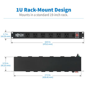 TRIPP LITE RS-1215-RA outlet spacing accommodates bulky transformers and adapters
