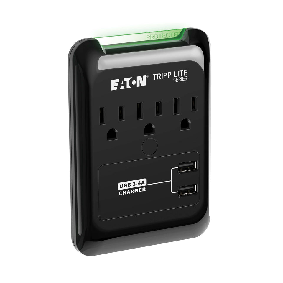 TRIPP LITE SK30USB surge protector with 3 outlets and USB charging for travel