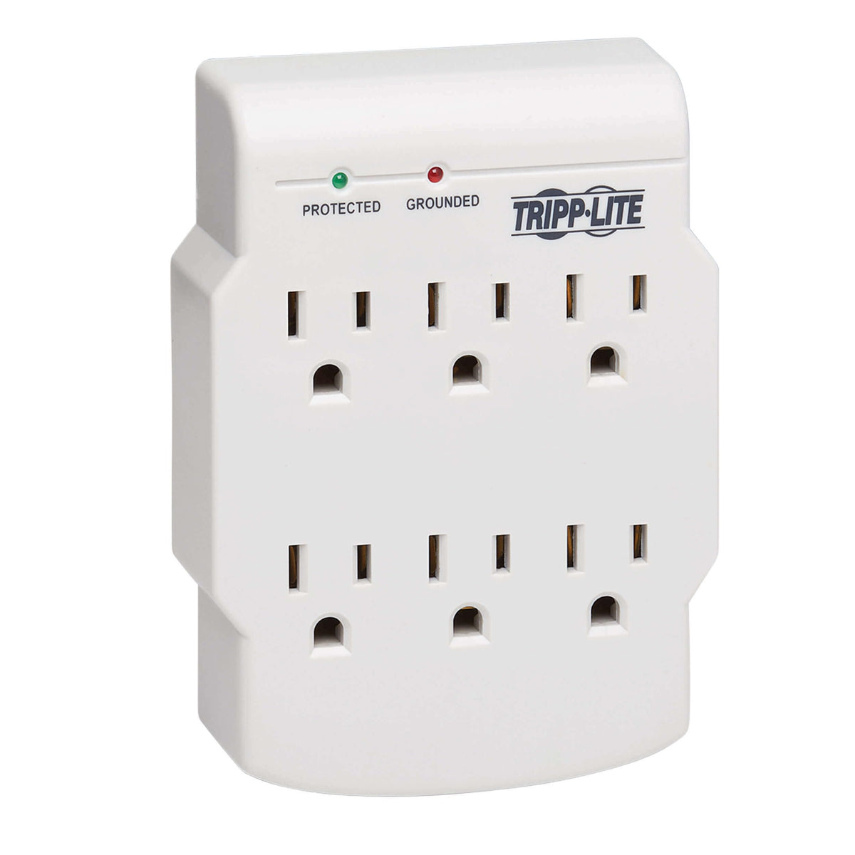 TRIPP LITE SK6-0 six-outlet surge protector powers desktop electronics safely.