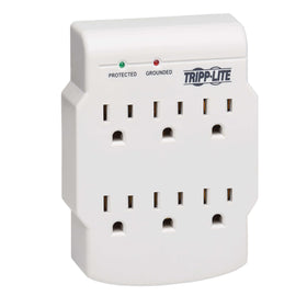 TRIPP LITE SK6-0 six-outlet surge protector powers desktop electronics safely.