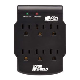 TRIPP LITE SK6-0B wall-tap design fits directly into outlets for clutter-free power