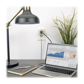 TRIPP LITE SpikeCube diagnostic LEDs showing Protected and Grounded status.