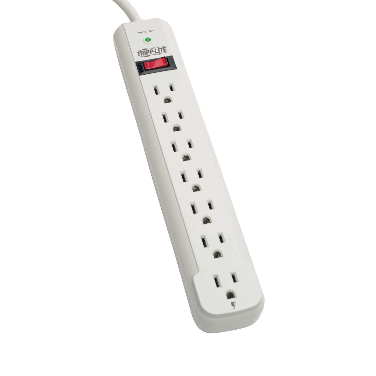 TRIPP LITE Striker 7-outlet surge protector with 6 ft cord protects desktops from surges