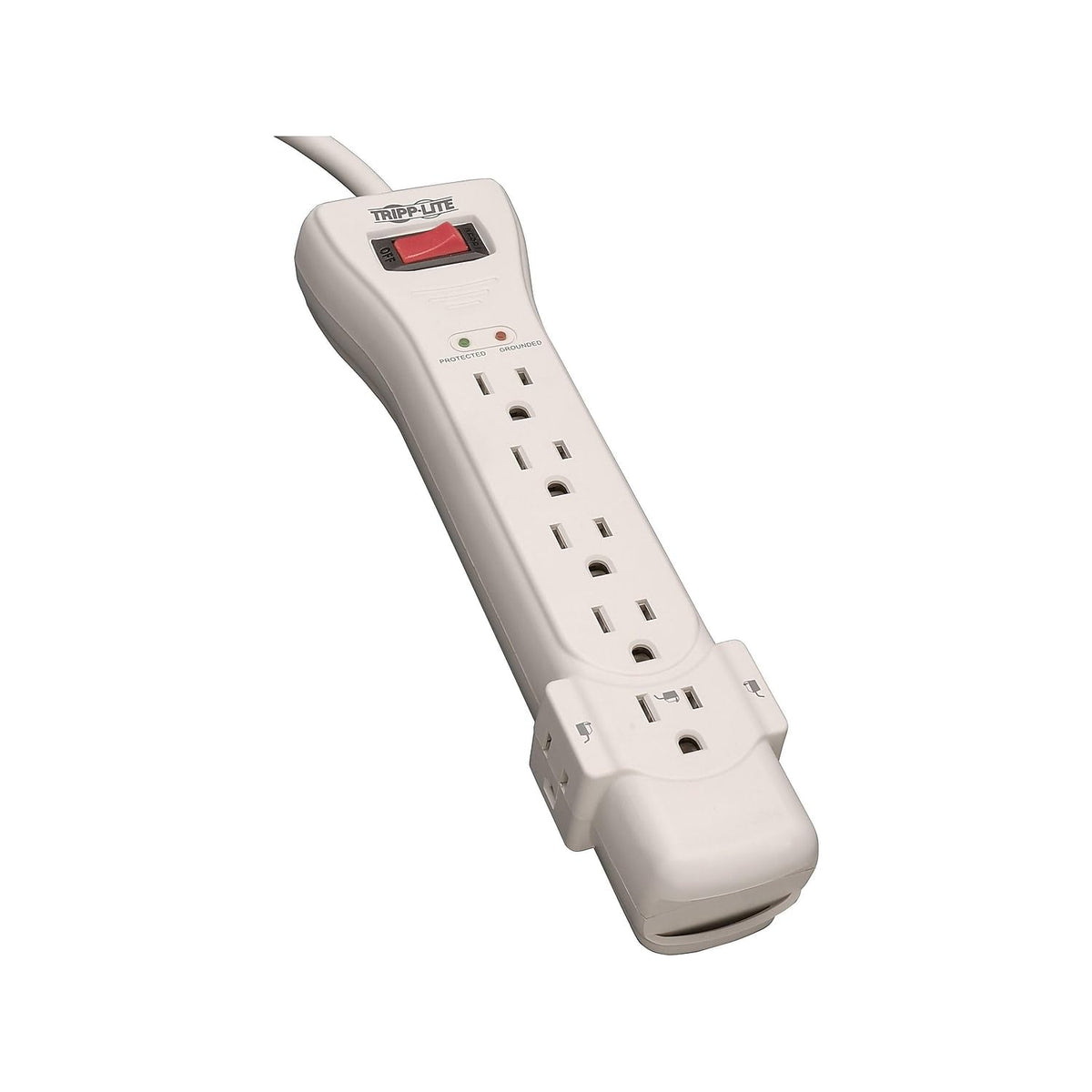 TRIPP LITE flat right-angle plug keeping furniture flush benefit