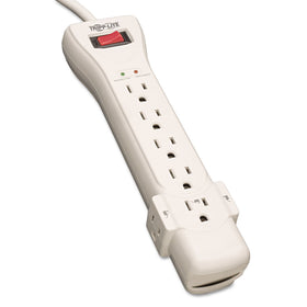 TRIPP LITE front view showing 7 outlets and neat layout benefit