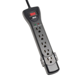 TRIPP LITE front view of SUPER7B showing seven outlets and slim housing for safe protection