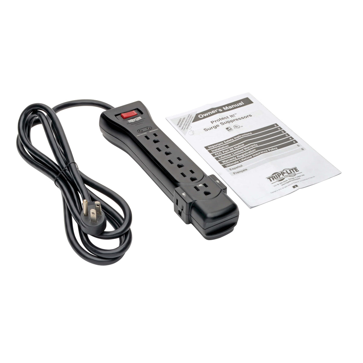 TRIPP LITE illuminated LEDs showing grounding and protection status for instant reassurance