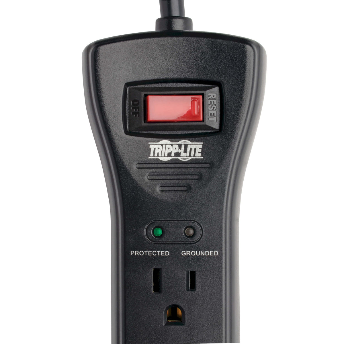 TRIPP LITE side-mounted outlets view for easy access and improved cord management benefit