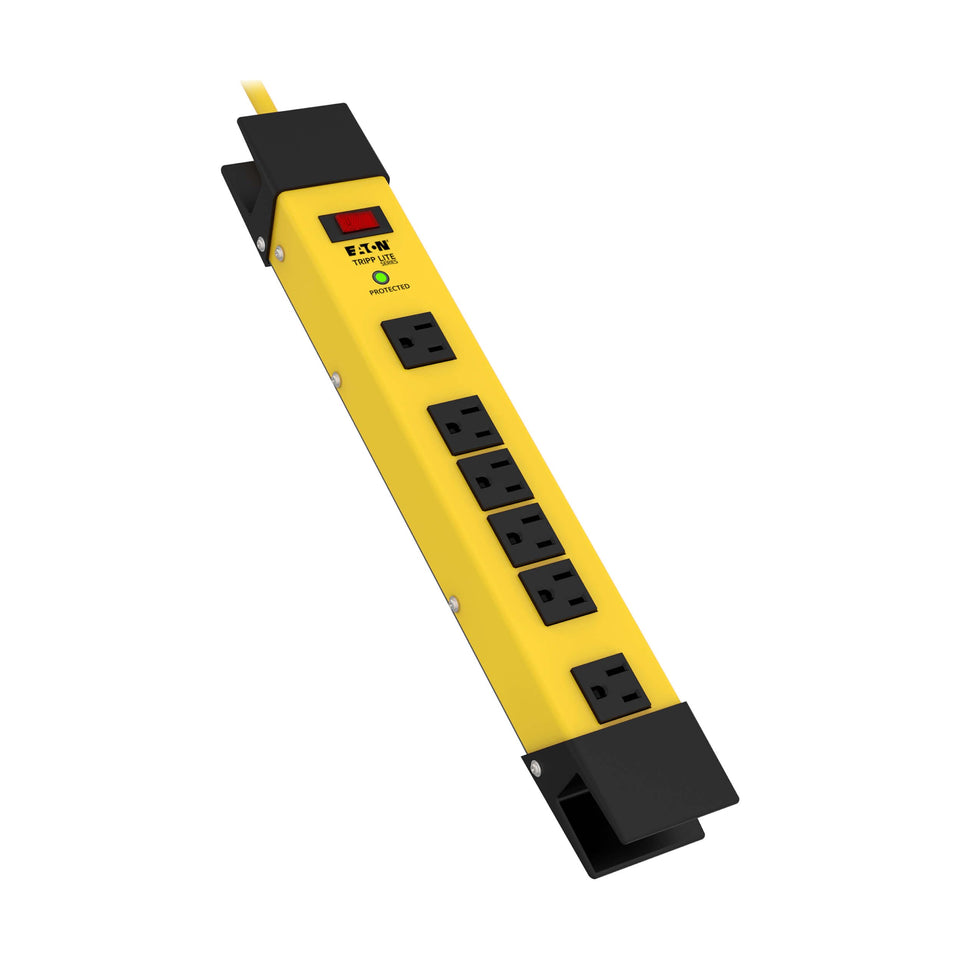 TRIPP LITE TLM615SA six-outlet power strip with rugged yellow housing for garage use