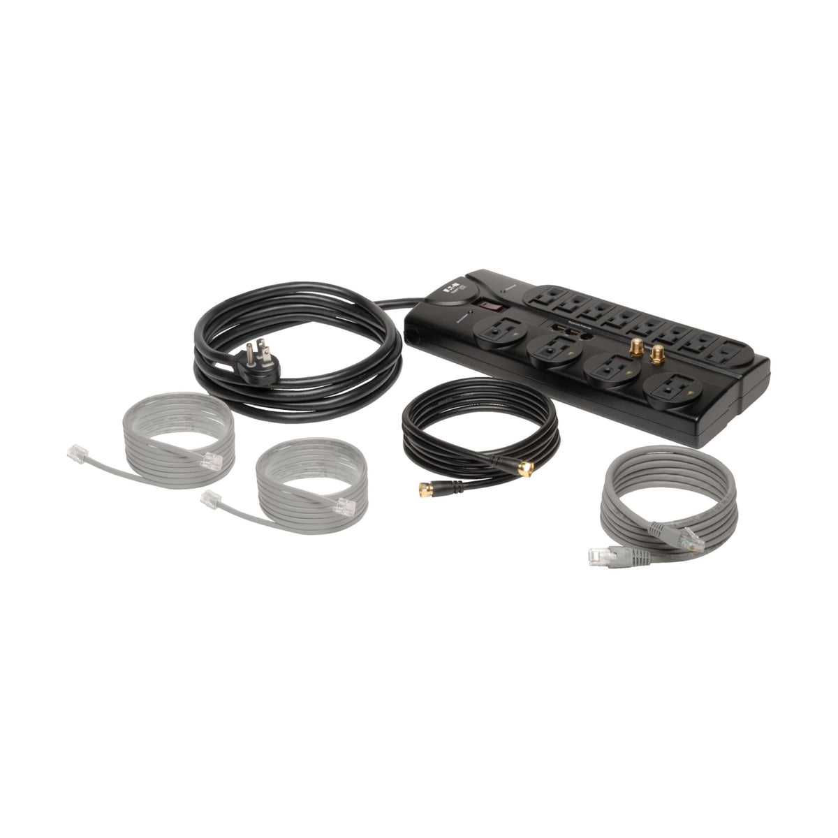 TRIPP LITE TLP1208SAT diagnostic LEDs confirm grounding and protection status.