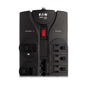 TRIPP LITE TLP1208SAT includes RJ11, RJ45, and coax cables for quick setup.