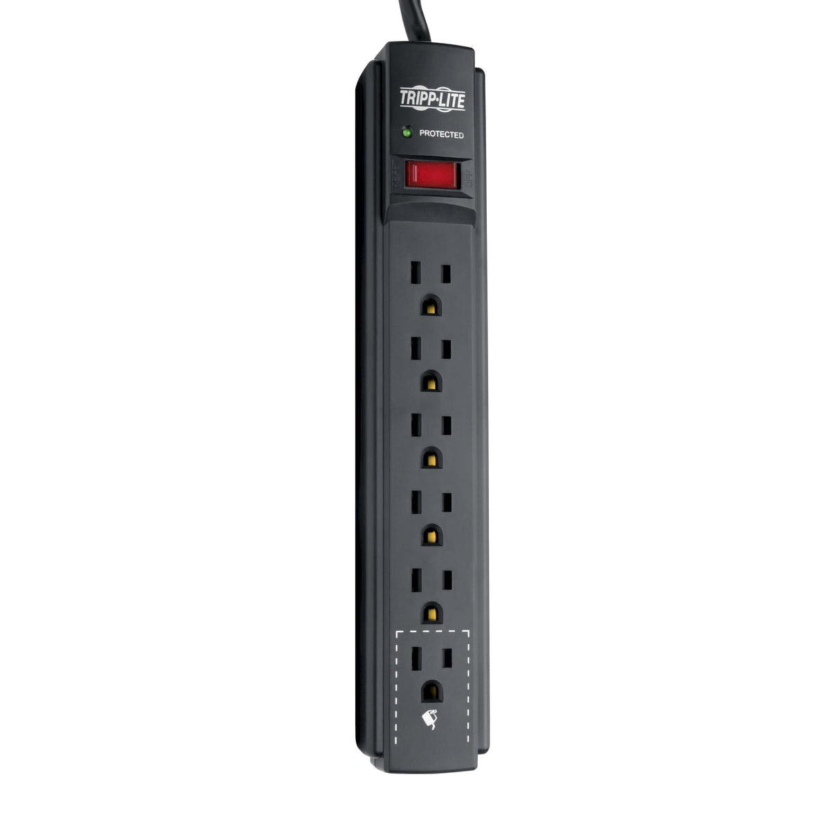 TRIPP LITE TLP606B diagnostic LED confirms protection at a glance.