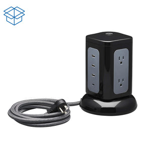 TRIPP LITE TLP606UCTOWER eight-foot braided cord for flexible installation.