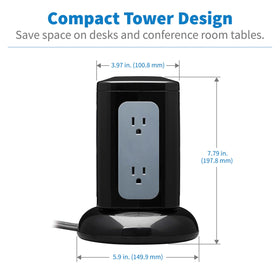 TRIPP LITE TLP606UCTOWER ideal dorm room desk accessory keeps devices powered.