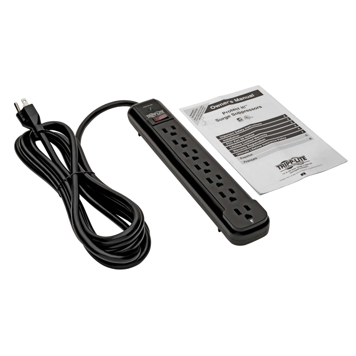 TRIPP LITE TLP712B diagnostic LED shows protection status at a glance.