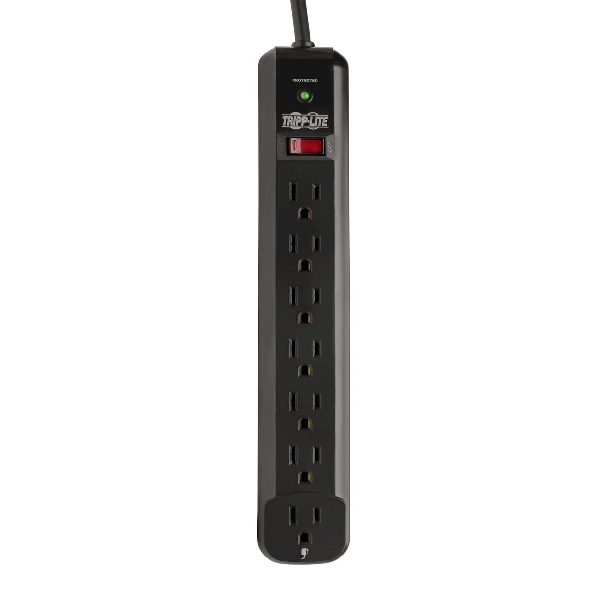 TRIPP LITE TLP712B seven outlets protect multiple devices from surges.