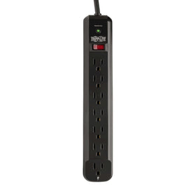 TRIPP LITE TLP712B seven outlets protect multiple devices from surges.