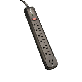 TRIPP LITE TLP74RB seven outlets right-angle design keeps cables tidy and accessible