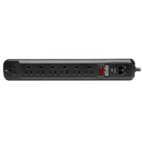 Tripp Lite TLP76RBTEL six-foot cord for flexible placement.