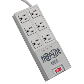 Tripp Lite TR-6 front view showing six outlets and grey housing for versatile protection
