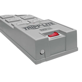 Tripp Lite TR-6 mounted on wall using keyhole slots for tidy cable management