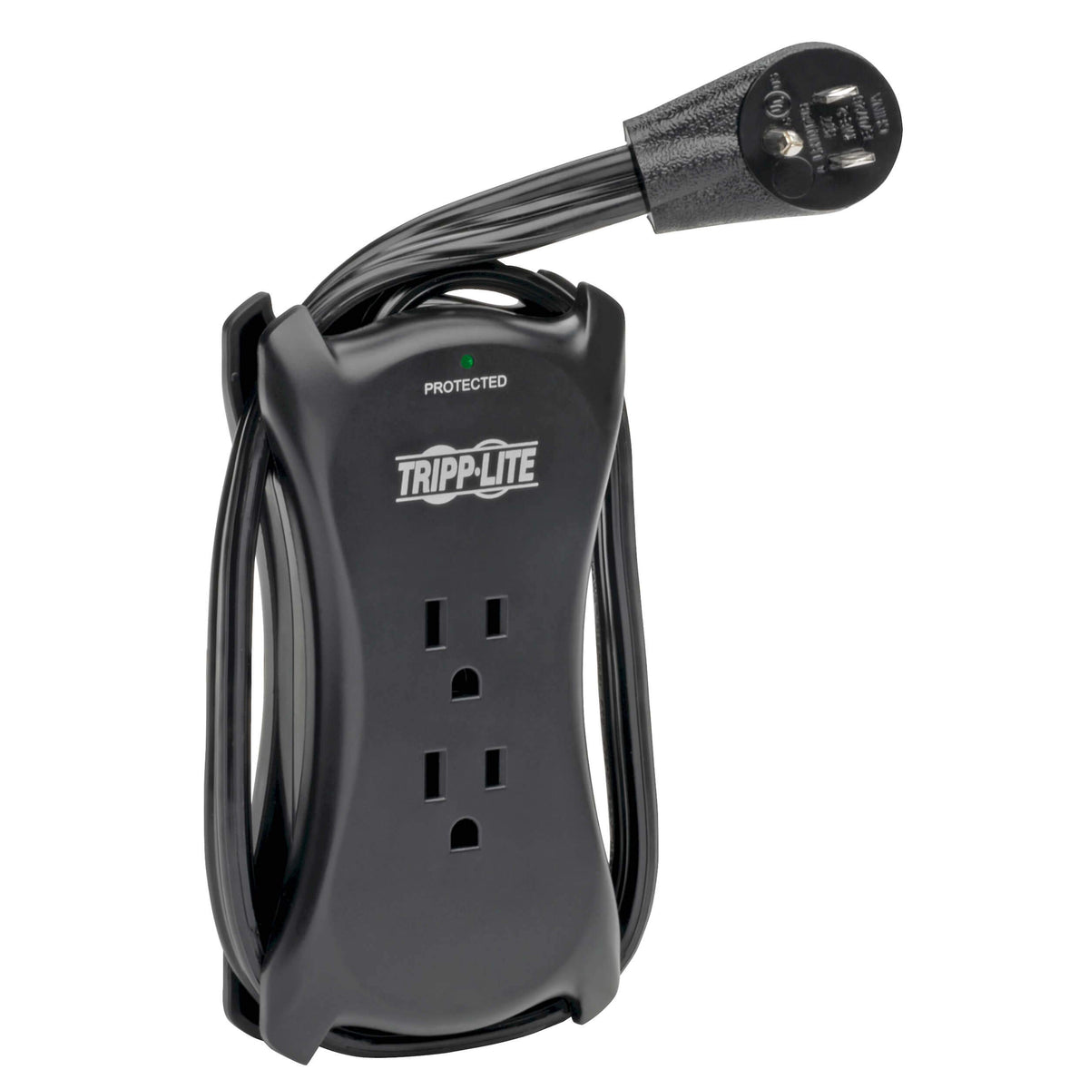 TRIPP LITE front view showing outlets and form factor, compact protection