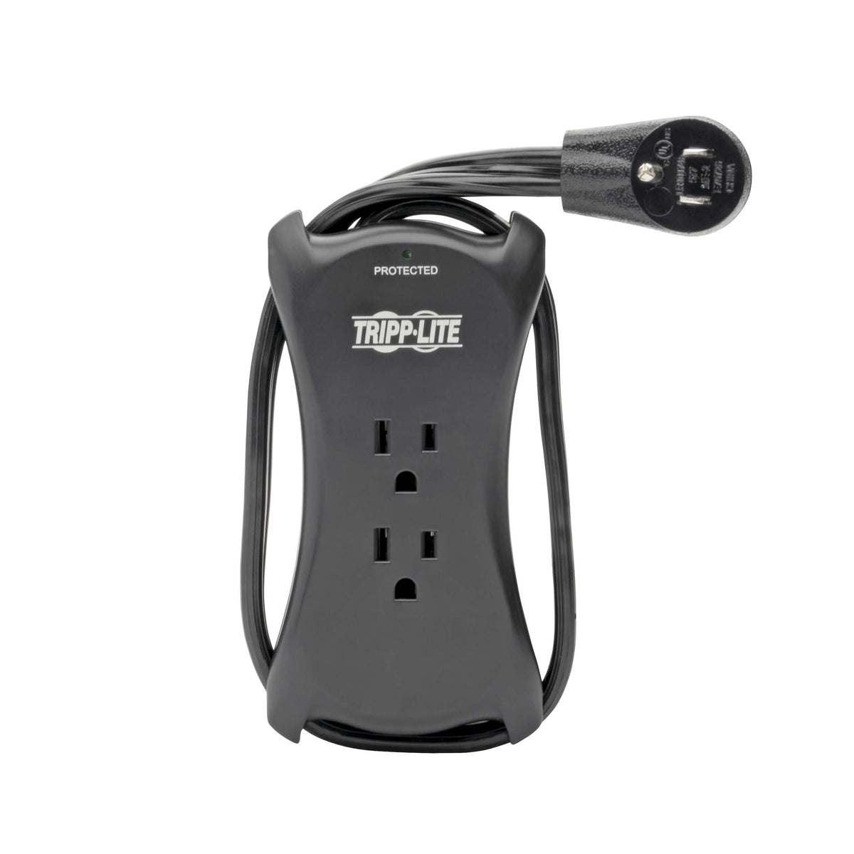 TRIPP LITE in a hotel room powering laptop and charging devices