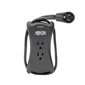 TRIPP LITE in a hotel room powering laptop and charging devices